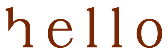 Brown 'hello' text on a white background